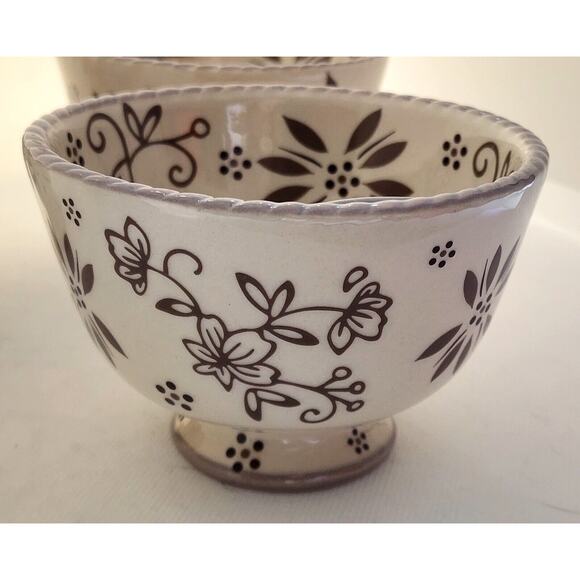 BOWLS-TEMPTATIONS-Rice-Soup-Noodle-Cream Taupe Brown-SET OF 3 - Picture 7 of 12